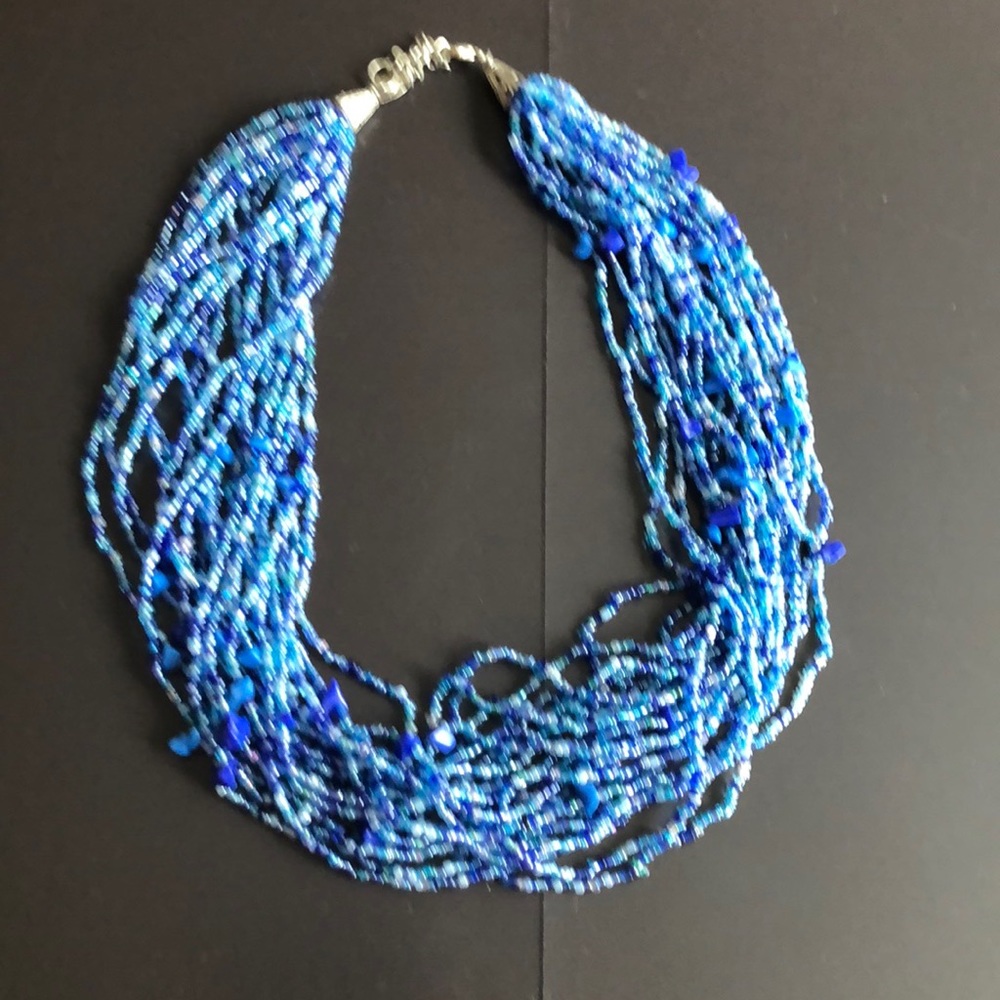 Blue beaded necklace